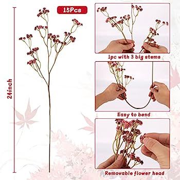 N&T NIETING Baby Breath Flowers,15Pcs Fake Gypsophila Plants Artificial Baby Breath Flowers for W... | Amazon (US)