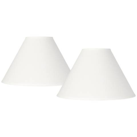 Springcrest White Linen Chimney Lamp Shades 6x17x10 (Spider) Set of 2 - #585R1 | Lamps Plus | Lamps Plus