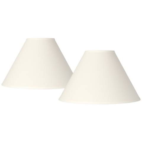 Springcrest White Linen Chimney Lamp Shades 6x17x10 (Spider) Set of 2 - #585R1 | Lamps Plus | Lamps Plus