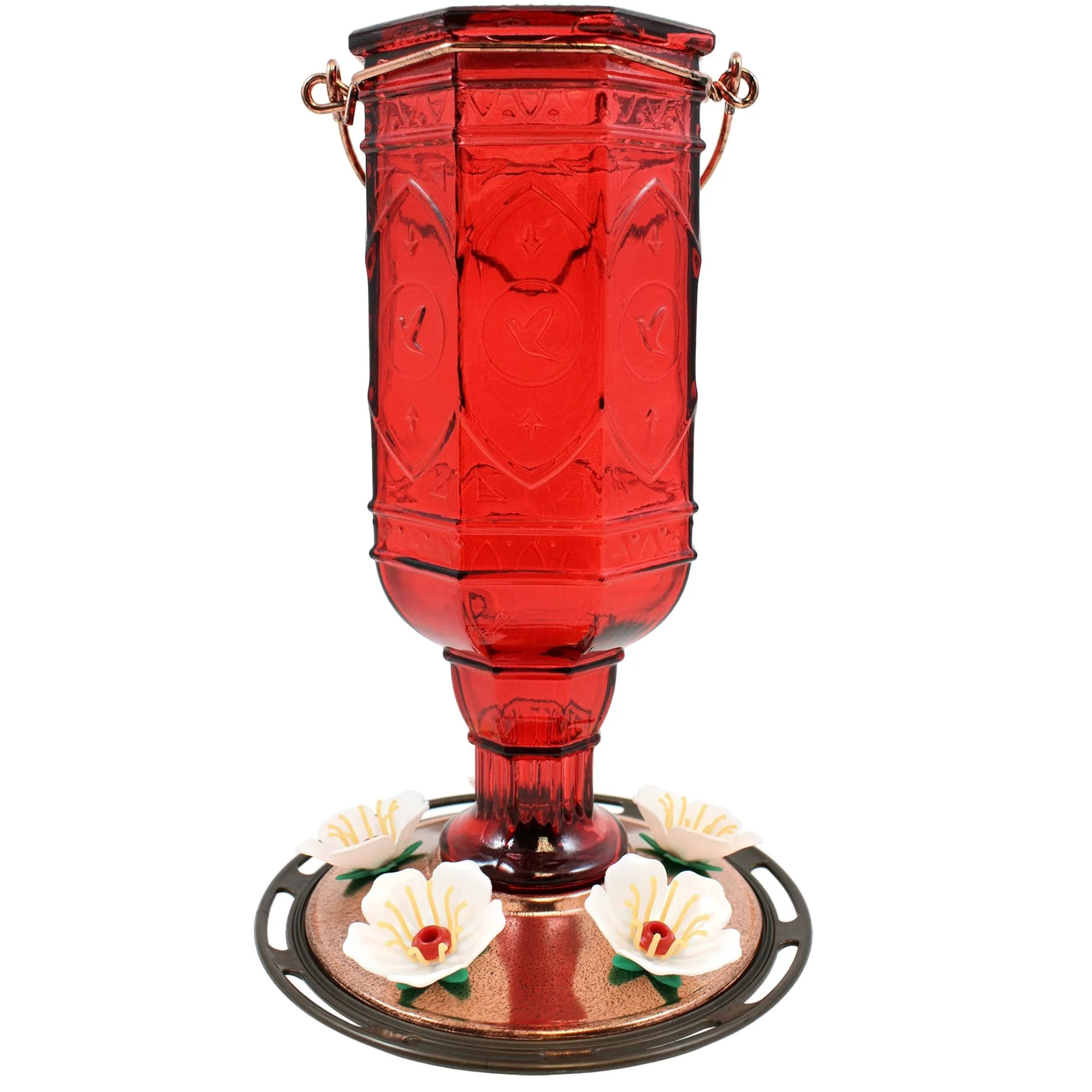 More Birds Red Jewel Glass Bottle Hummingbird Feeder, 20 oz Nectar Capacity | Walmart (US)