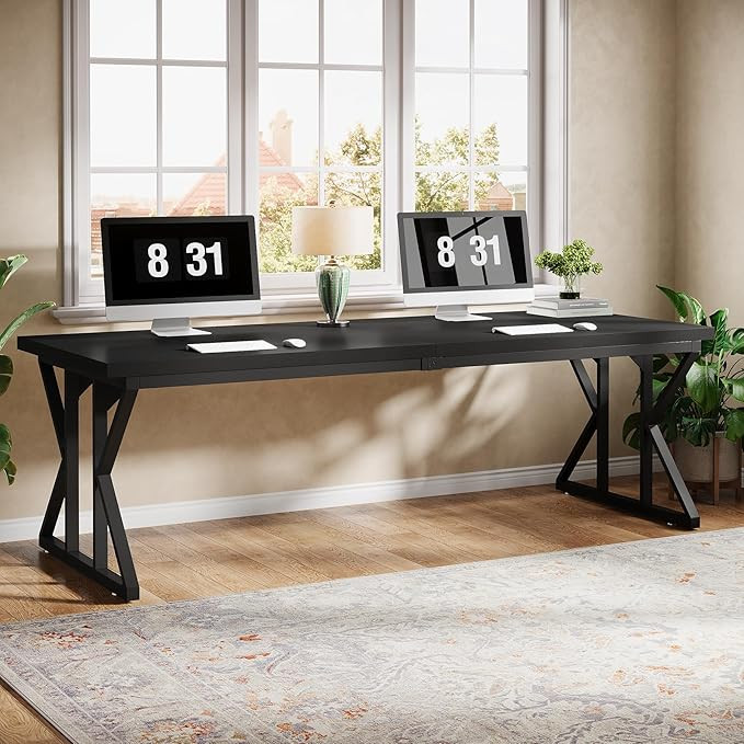Tribesigns 78.74-Inch Large Executive Desk, Industrial Home Office Computer Desk, Simple Long Wri... | Amazon (US)
