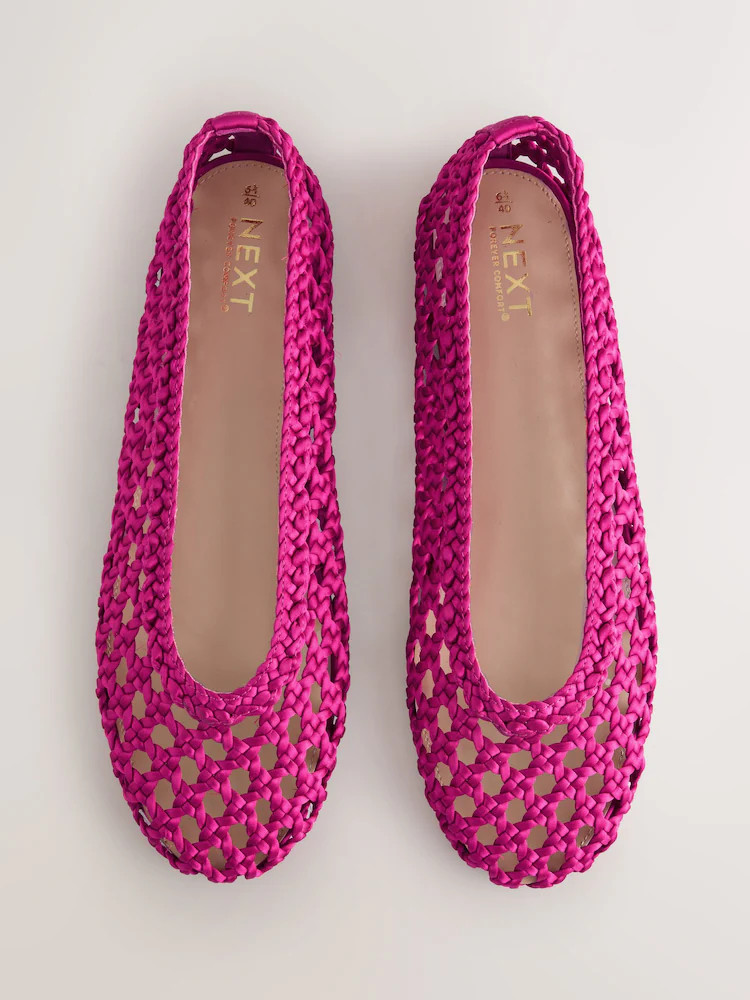 Pink Forever Comfort\u00ae Satin Weave Ballet Flats | Next EU