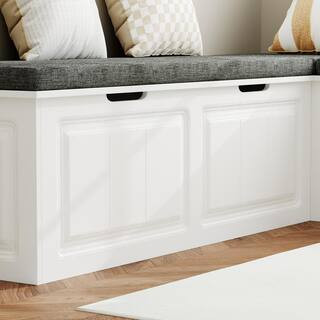White Shoe Bench, Modern L-Shaped Corner Shoe Bench Wooden Shoe Storage Bench for Entryway, Bedro... | The Home Depot