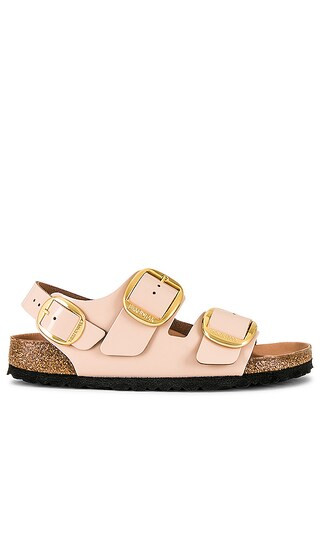 Milano Big Buckle High Shine Sandal in Nude | Revolve Clothing (Global)