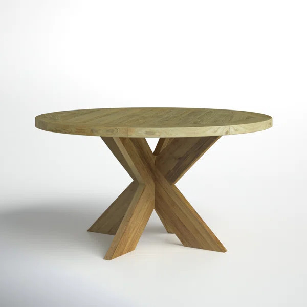 Morones Round Outdoor Dining Table in Solid Reclaimed Teak | Birch Lane