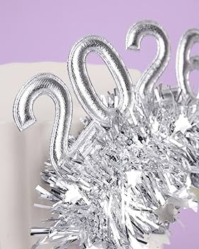 xo, Fetti 2026 Tinsel Headband | Silver New Years Eve Headband, Nye Party Accessory, Glitter Tins... | Amazon (US)