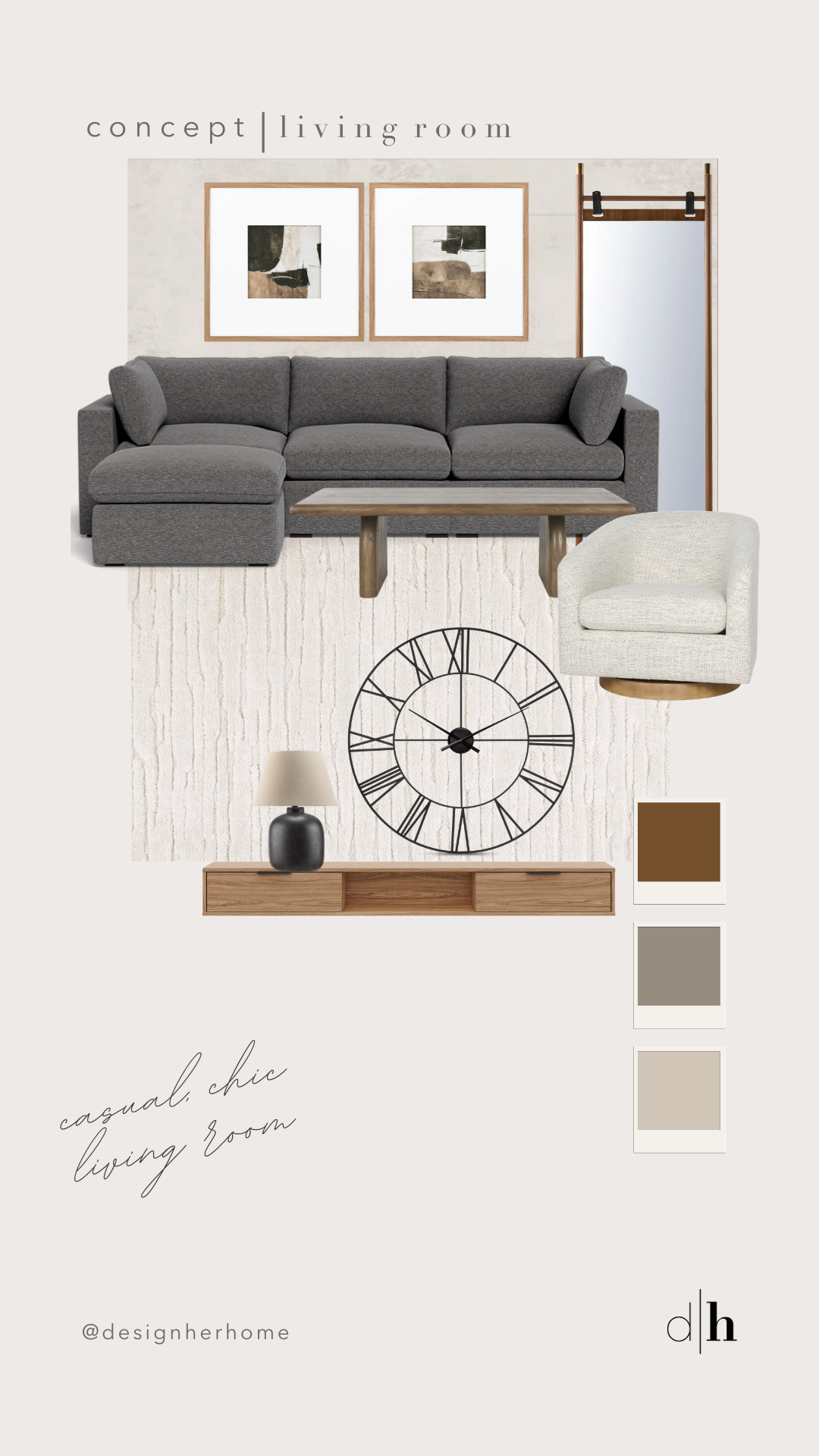 This casual, chic, small space apartment living room is just the right amount of calm and cozy. With neutral hues, soft wood tones and touches of black accents, it creates a cozy setup without being pretentious or high maintenance. This is a furniture install for a client of ours in Tecumseth, Ontario and we can't wait to show you the final look. #LTKcanada #LTKstyletip 

 #LTKcanada #LTKhome #LTKgiftguide