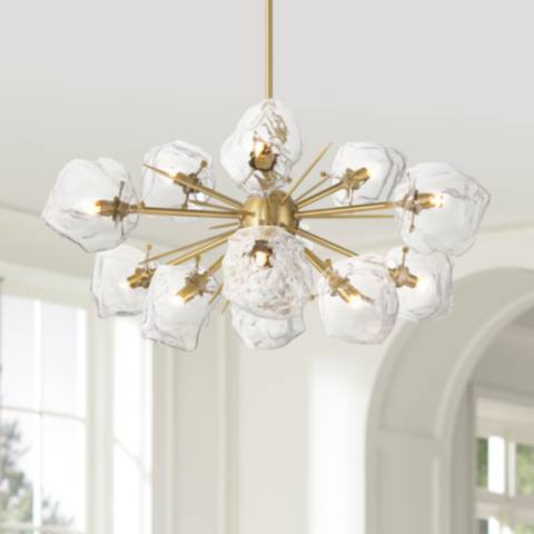 Possini Euro Klara 30" Soft Gold 12-Light LED Modern Sputnik Pendant - #8695F | Lamps Plus | Lamps Plus