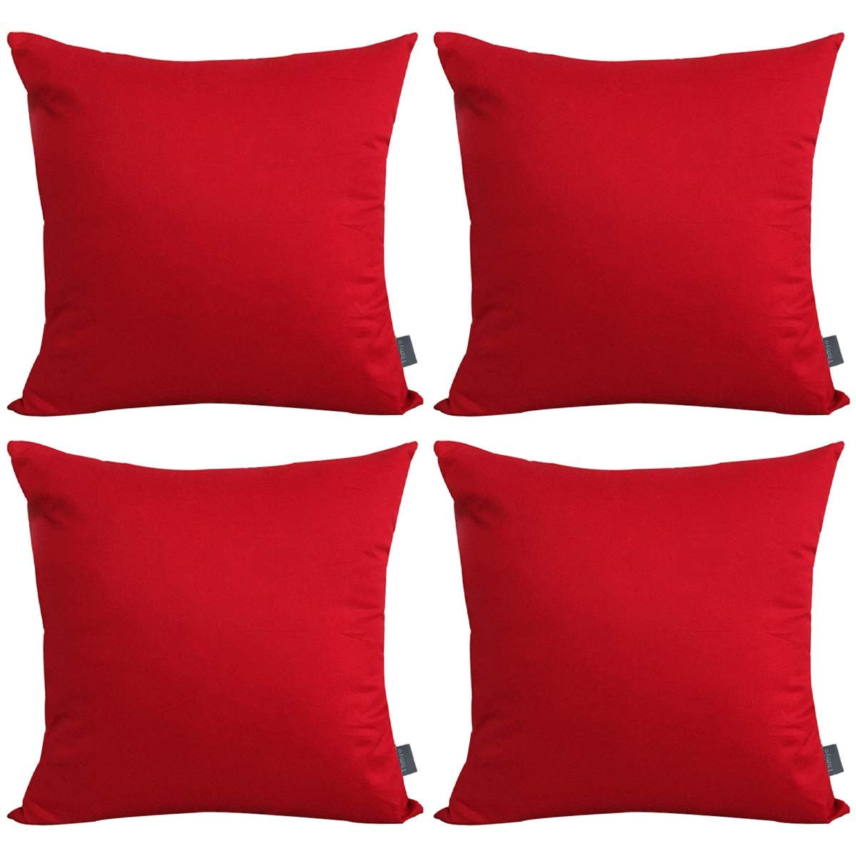 Thmyo 4-Pack 100% Cotton Comfortable Solid Decorative Throw Pillow Cases Square Cushion Cover Pil... | Amazon (US)