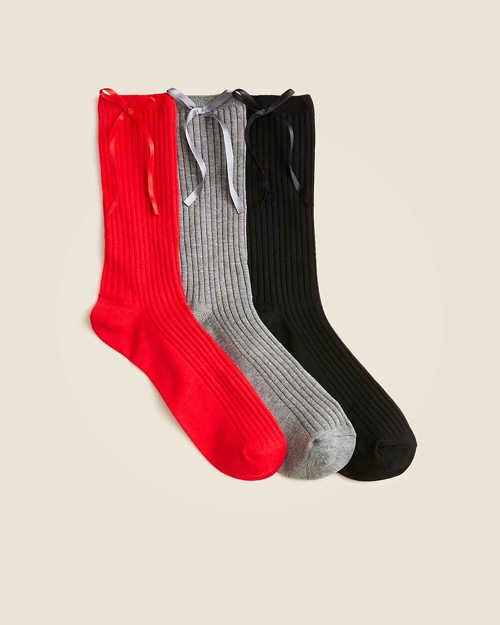 Bow-embellished trouser socks pack-of-three | J. Crew US