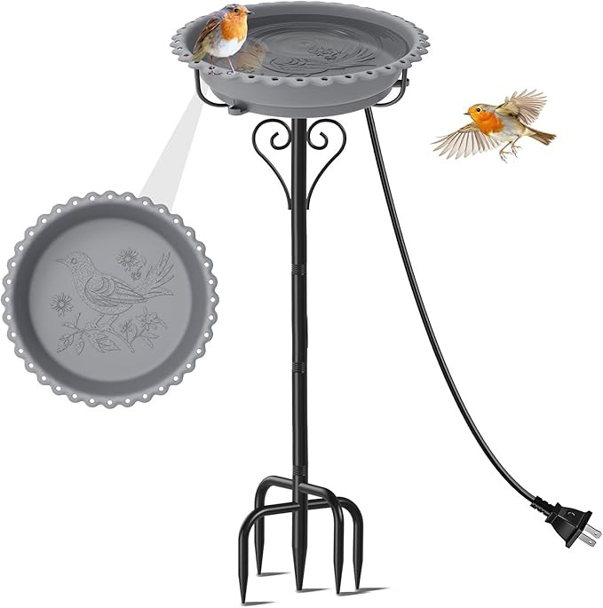 Heated Bird Bath for Outside Winter, Powerful 100W Thermostat Control Water Heated BirdBaths Bowl... | Amazon (US)
