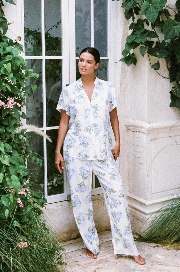 Maggie Pajama Set - Long Pants - Hydrangea Blue | Piyama US