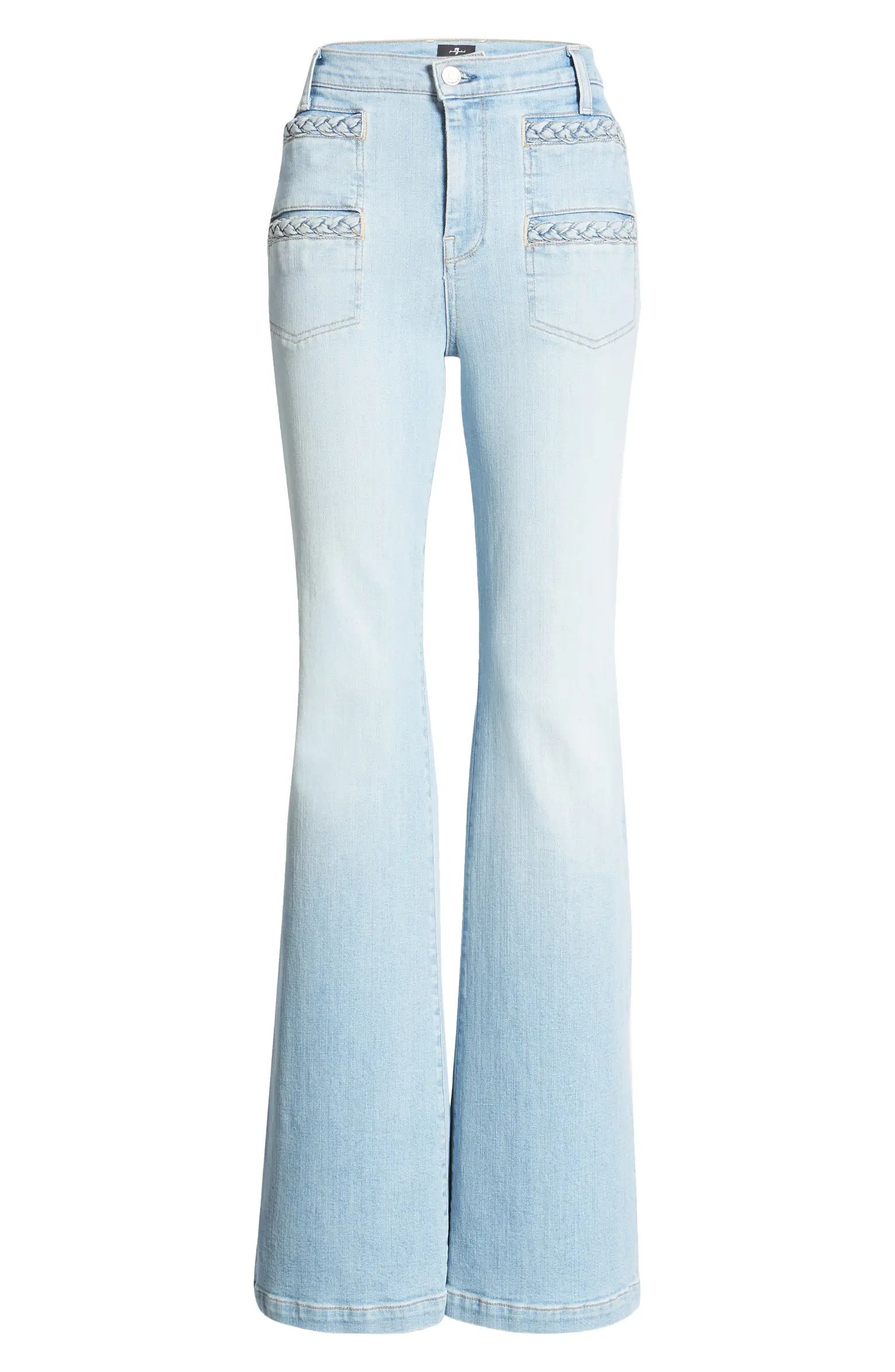 Georgia Braided Welt High Waist Flare Jeans | Nordstrom