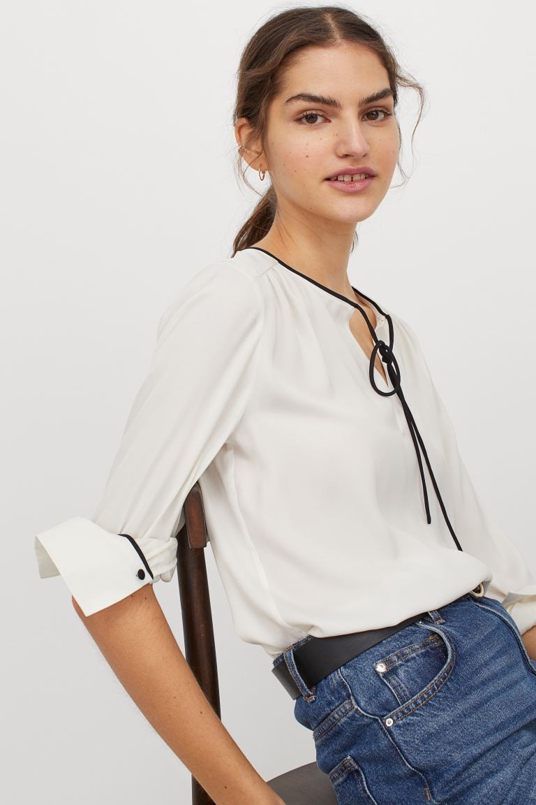 Tie-front Satin Blouse | H&M (US + CA)