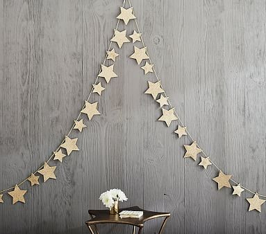 The Emily & Meritt Glitter Star Garland | Pottery Barn Kids