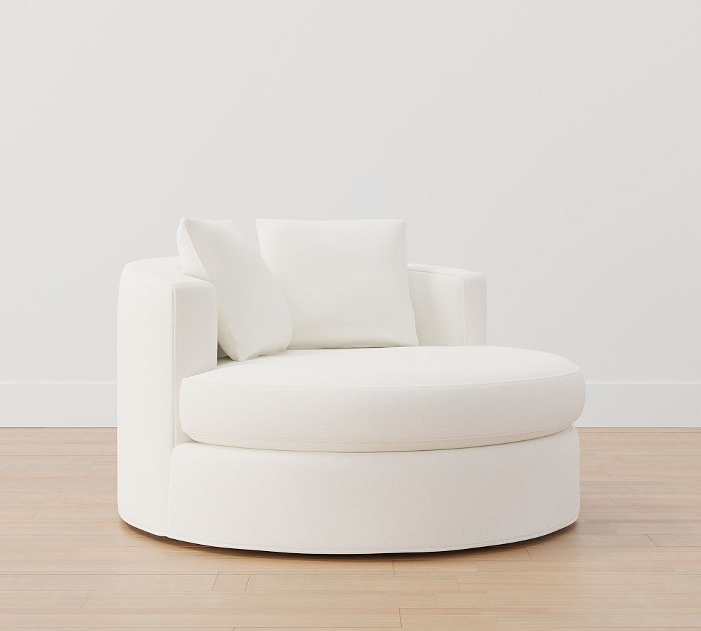 Balboa Slipcovered Swivel Chair | Pottery Barn (US)