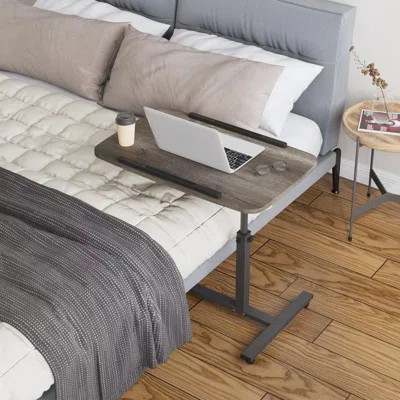 Adjustable Overbed Bedside Table With Wheels Hospital Bed Table Rolling Laptop Cart Portable Computer Stands Tilting Standing Movable Desk | Wayfair North America