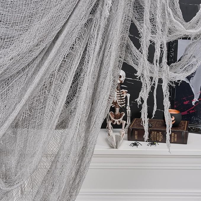 ZYP 315 x 78.7 Halloween Gray Creepy Cloth Decorations Spooky Fabric Creepy Scary Gauze Cloth Dec... | Amazon (US)
