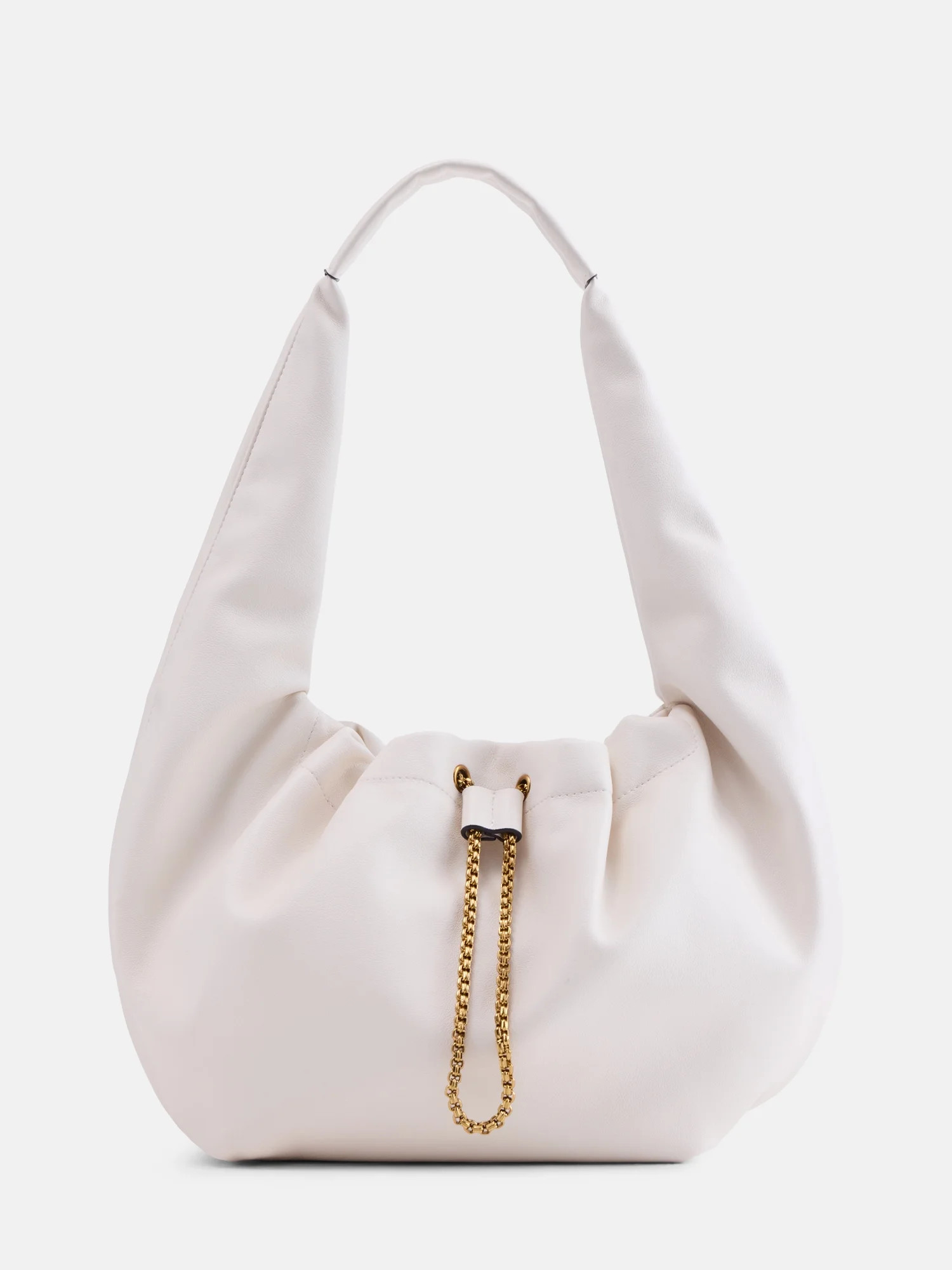 Scoop Women's Faux Leather Chain Drawstring Bag, Mother of Pearl | Walmart (US)