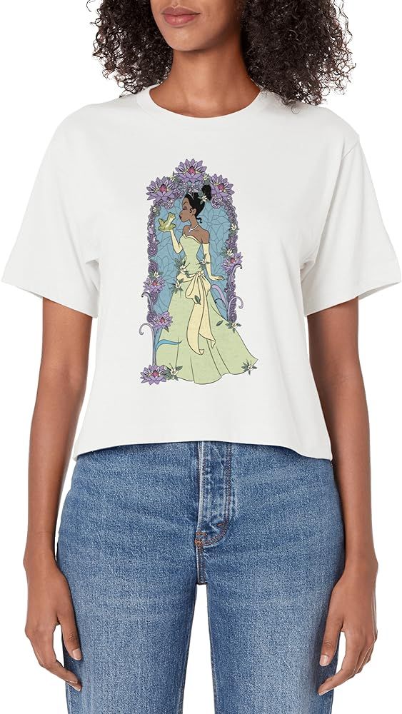 Disney The Princess And The Frog Tiana Floral Kiss Women's Crop Top | Amazon (US)