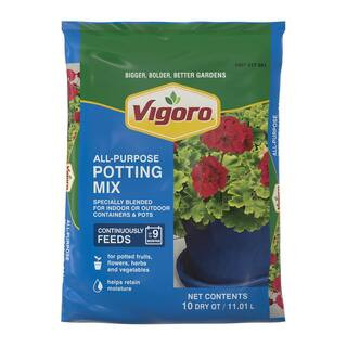 Vigoro 10 qt. All Purpose Potting Soil Mix for Indoor or Outdoor Use for Fruits, Flowers, Vegetab... | The Home Depot