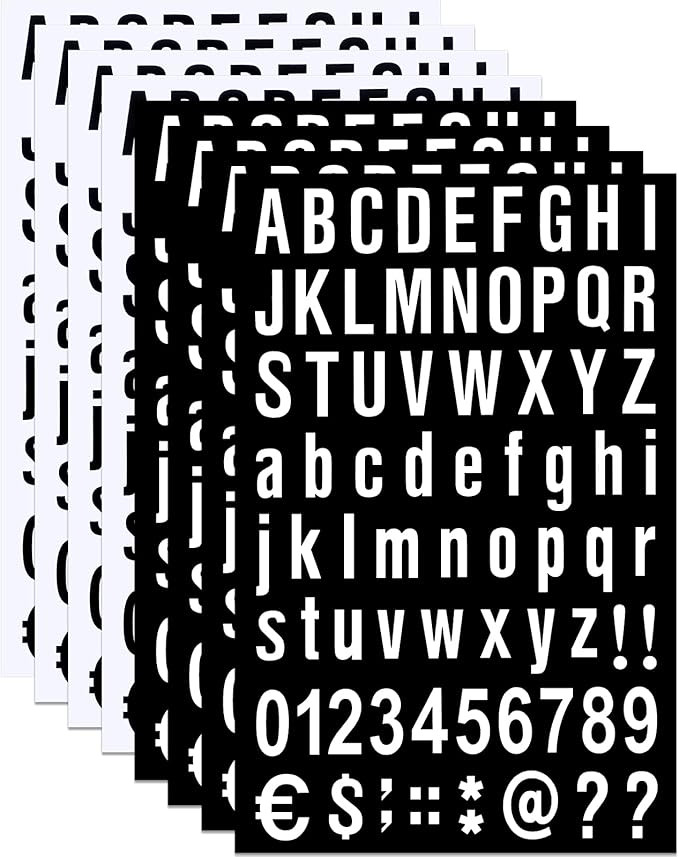 8 Sheets Self Adhesive Vinyl Letters Numbers Kit, Mailbox Numbers Sticker for Mailbox, Signs, Win... | Amazon (US)