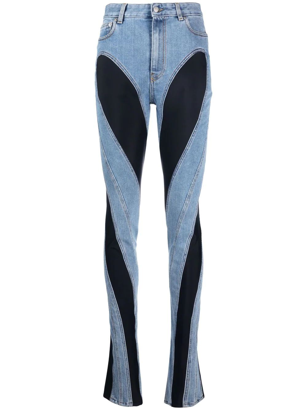 Mugler two-tone Skinny Jeans - Farfetch | Farfetch Global