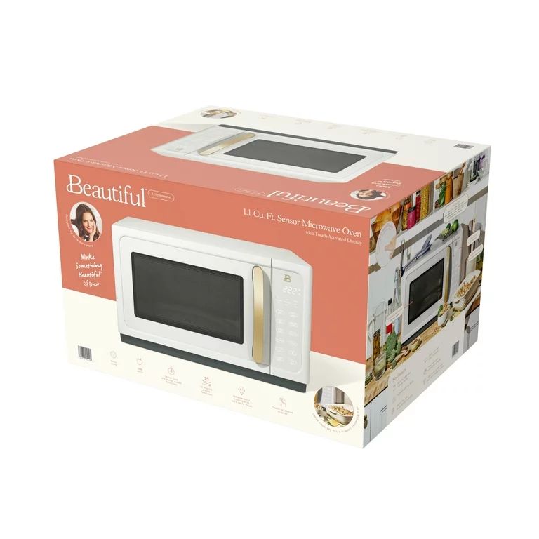 Beautiful 1.1 Cu ft 1000 Watt, Sensor Microwave Oven, White Icing by Drew Barrymore, New | Walmart (US)
