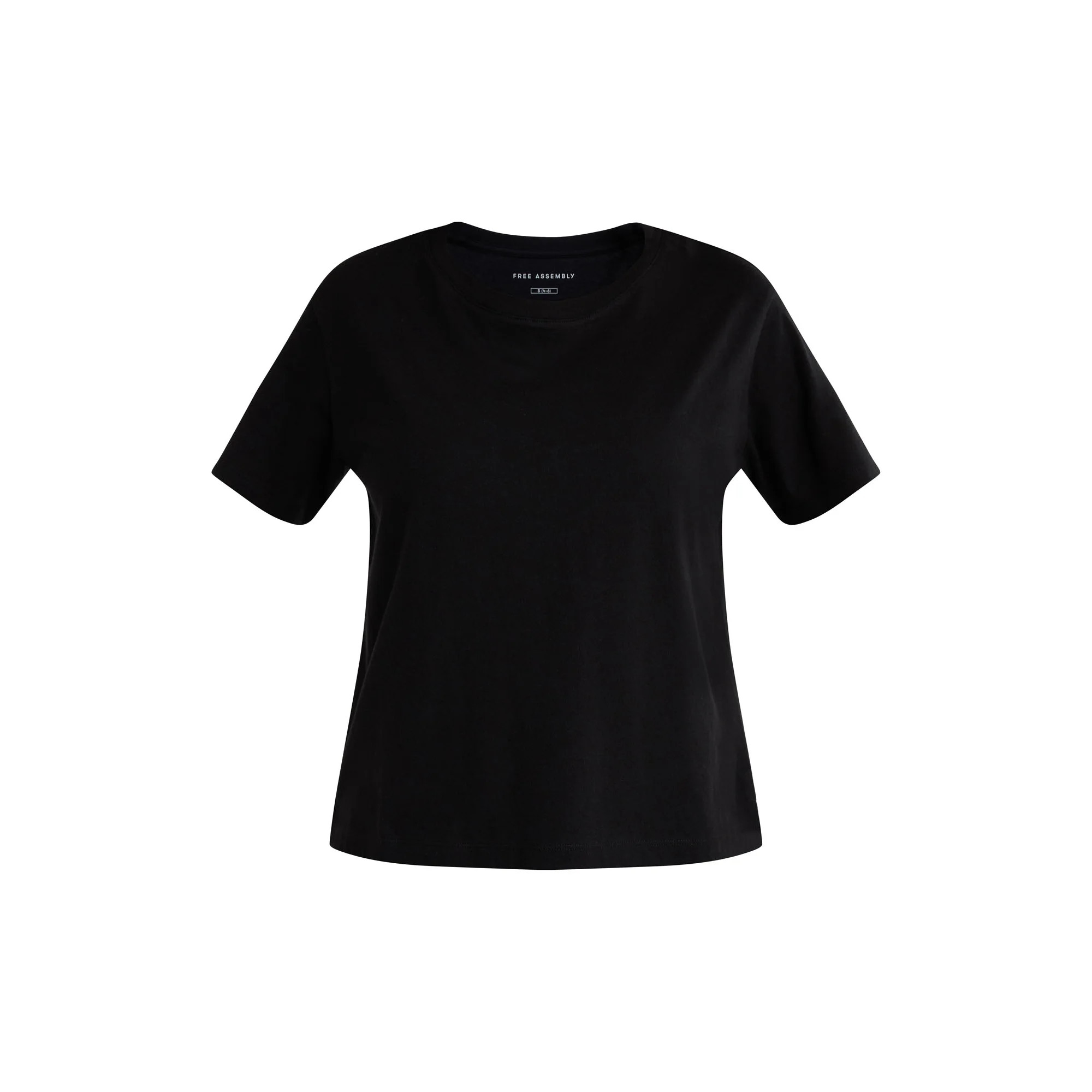 Free Assembly Women's and Women's Plus Cotton Cropped Boxy Tee with Short Sleeves, Sizes XS-4X | Walmart (US)