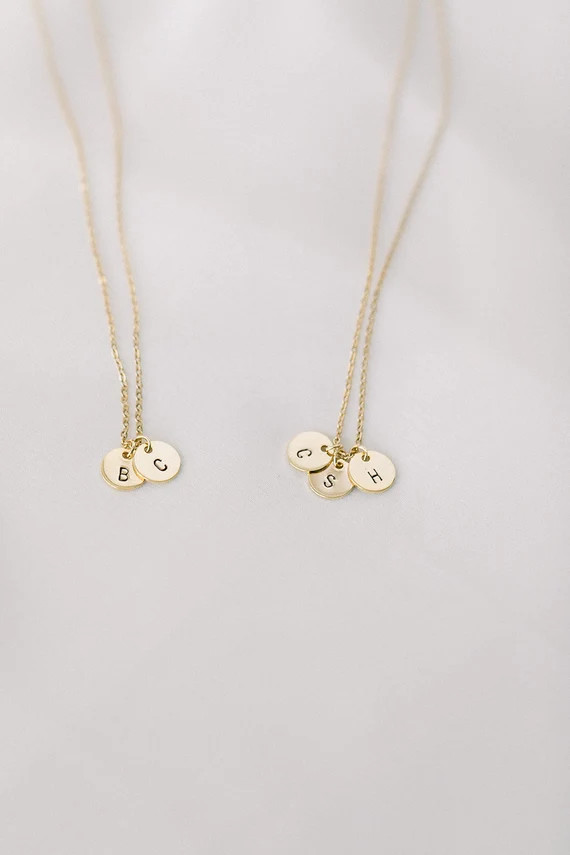 Initial Necklace, Gold Initial Necklace, Double Initial Necklace, Two Initials Jewelry, Family Ne... | Etsy (CAD)