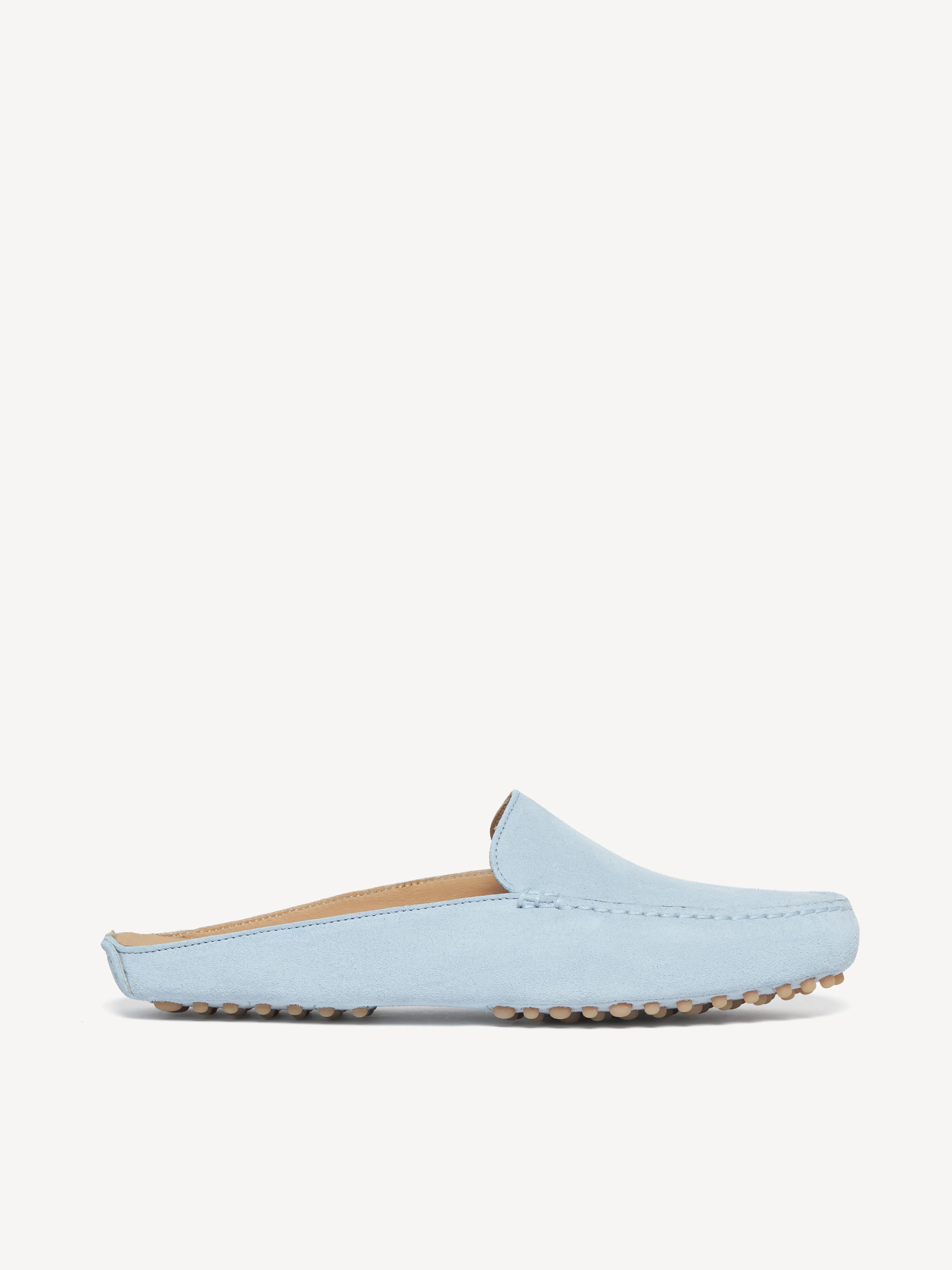M.Gemi The Felize Mule Women's Flats, Size 37.5 in Blue Rain Suede | M.GEMI