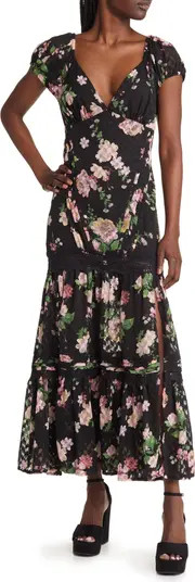 ASOS DESIGN Floral Print Jacquard Chiffon Maxi Dress | Nordstrom | Nordstrom