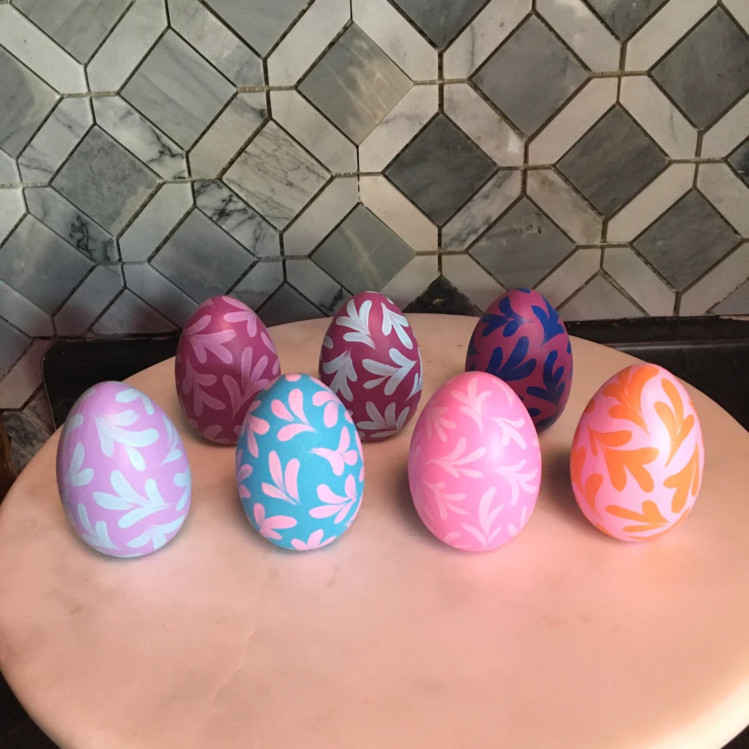 Painted Personalized Colorful Design on Wood Easter Egg Keepsake, Colorful Egg Heirloom Gift for ... | Etsy (US)