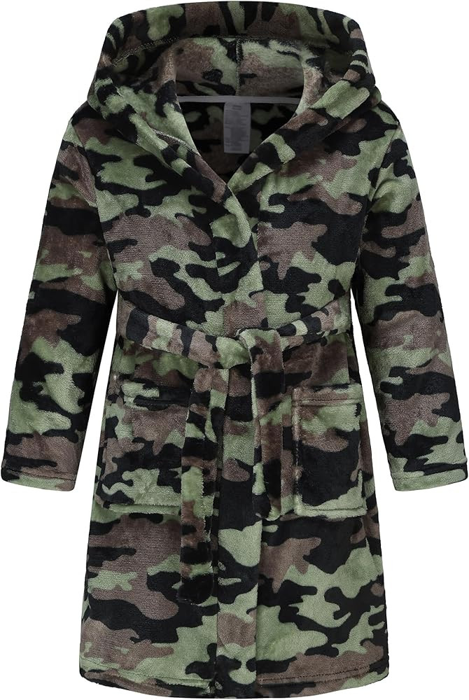 Boys Soft Fleece Robes Plush Hooded Bathrobes Sleepwear for Kids 1-16 Years | Amazon (US)