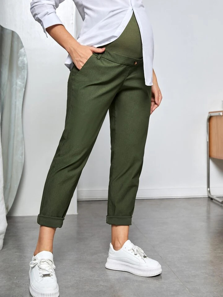 SHEIN Maternity Slant Pocket Carrot Pants | SHEIN