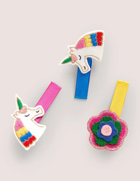 Hairclips 3 Pack - Multi Unicorn | Boden (US)