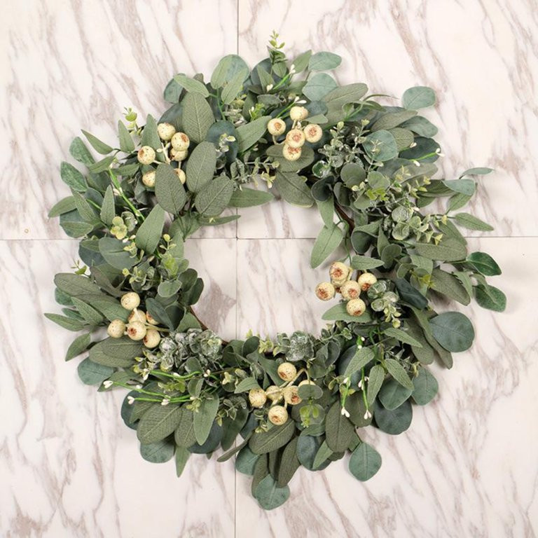 Eucalyptus Wreath Front Door Decor, Farmhouse 22'' Greenery Wreath Winter Spring | Walmart (US)