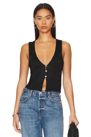 Free People Seascape Vest in Black Combo from Revolve.com | Revolve Clothing (Global)