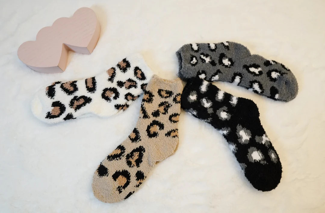 Leopard Designed  Winter  Fuzzy Soft Comfy Warm Socks /Cozy Socks/Gift for her/Self Gift/Holiday ... | Etsy (US)