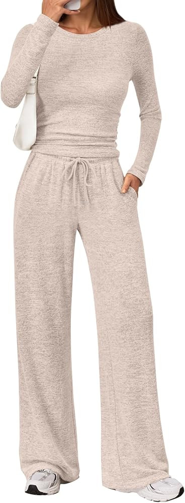 LILLUSORY Womens 2 Piece Matching Lounge Sets 2025 Fall Fashion Knit Sweater Airport Travel Vacat... | Amazon (US)