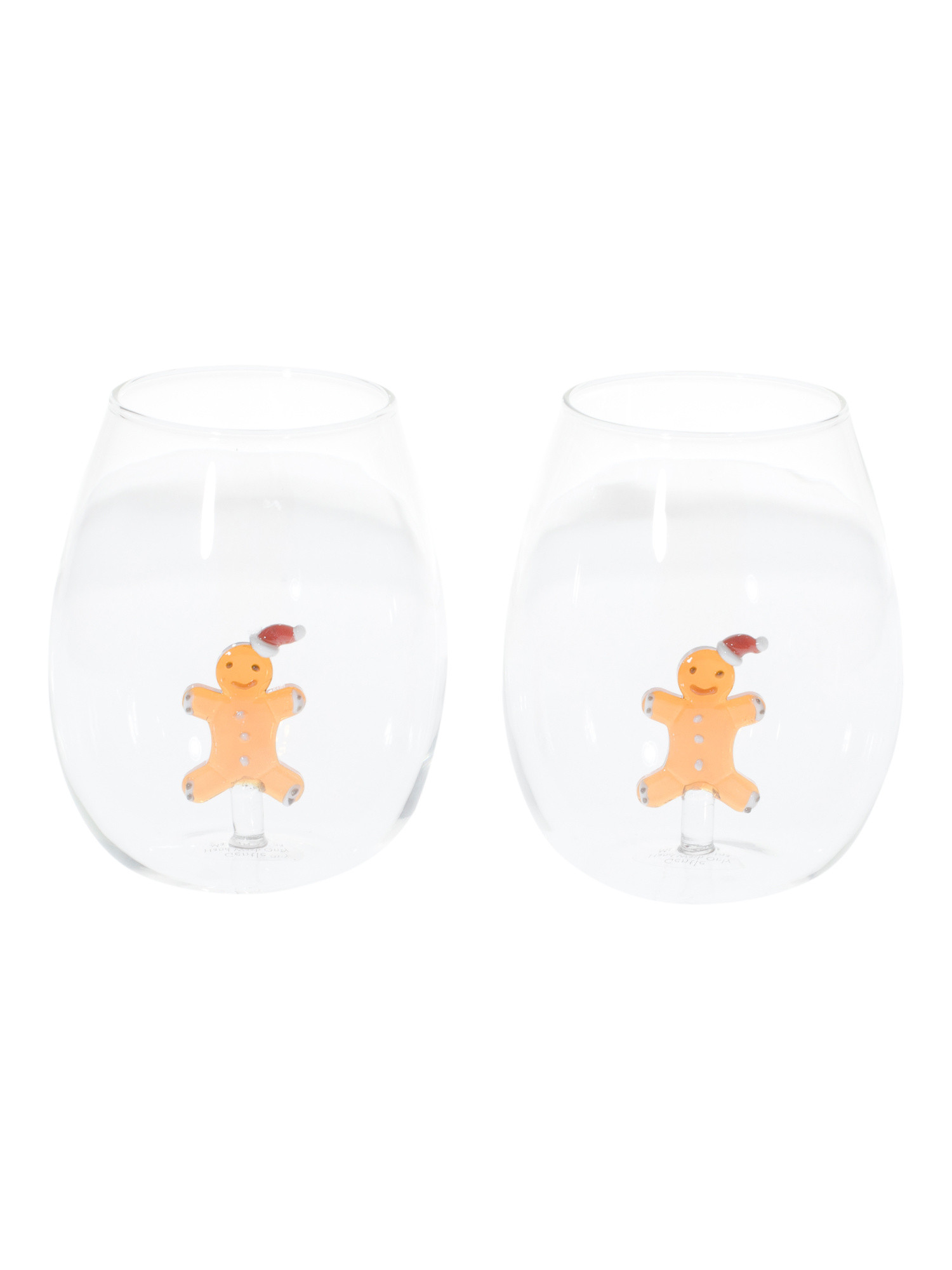 2pk Figural Gingerbread Stemless Glasses | Drinkware | Marshalls | Marshalls