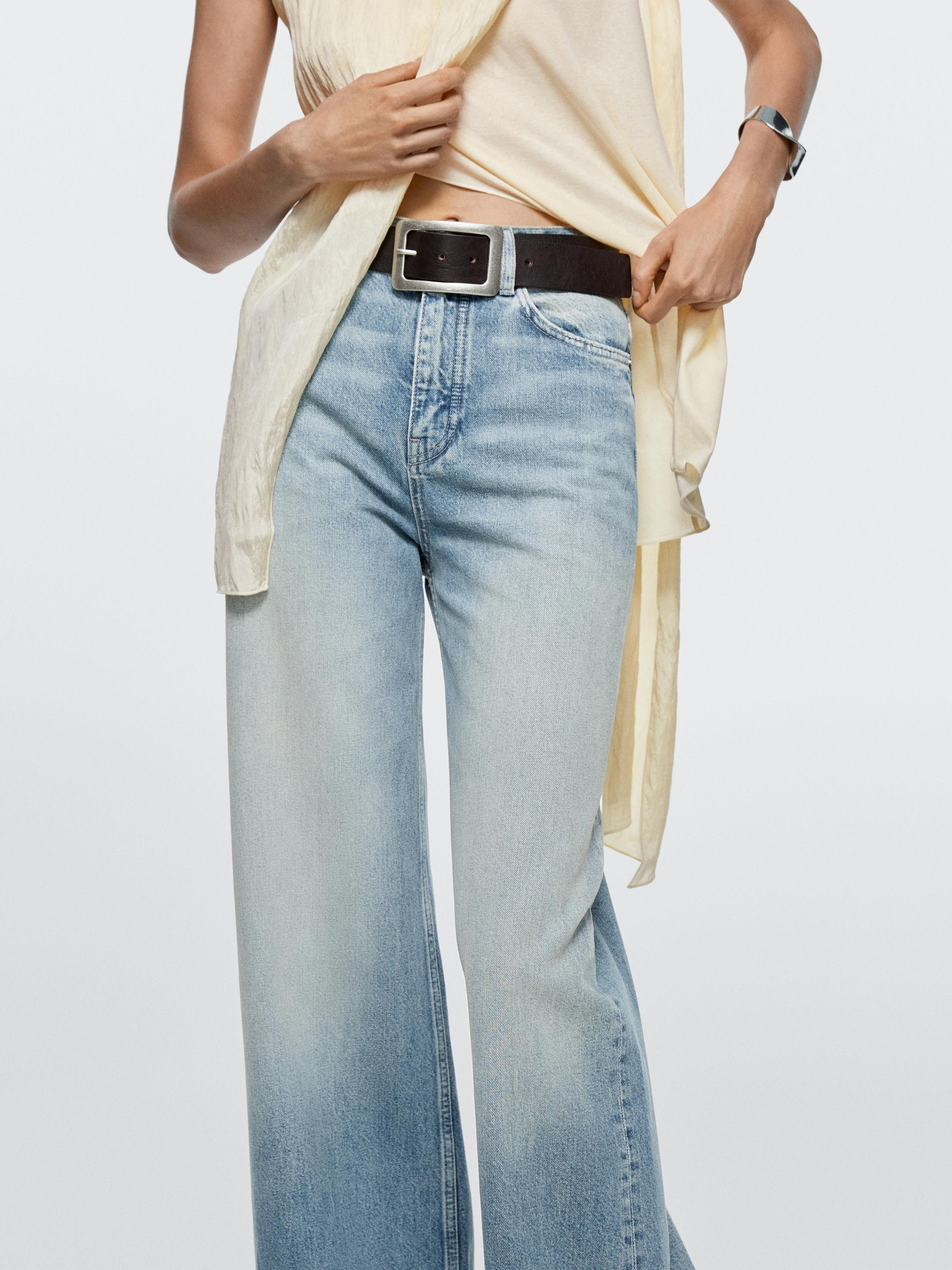 High-waist wide-leg jeans | Massimo Dutti UK