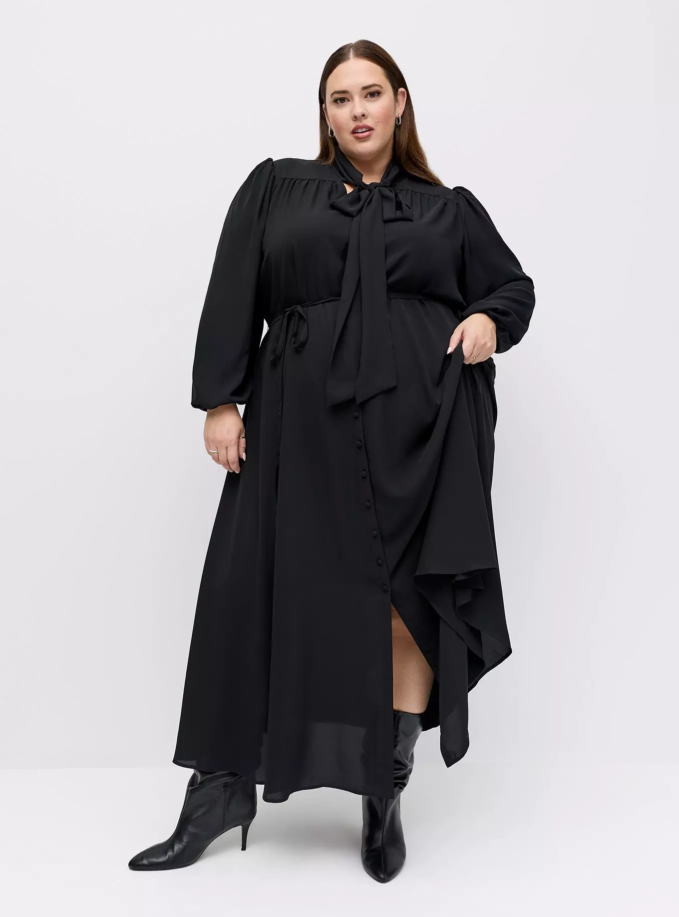 Studio Bow Button Front Dress | Torrid (US & Canada)