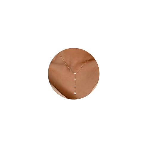 CHESKY 14K Gold Plated Long Necklace Clover Drop Necklace Dangle | Amazon (US)