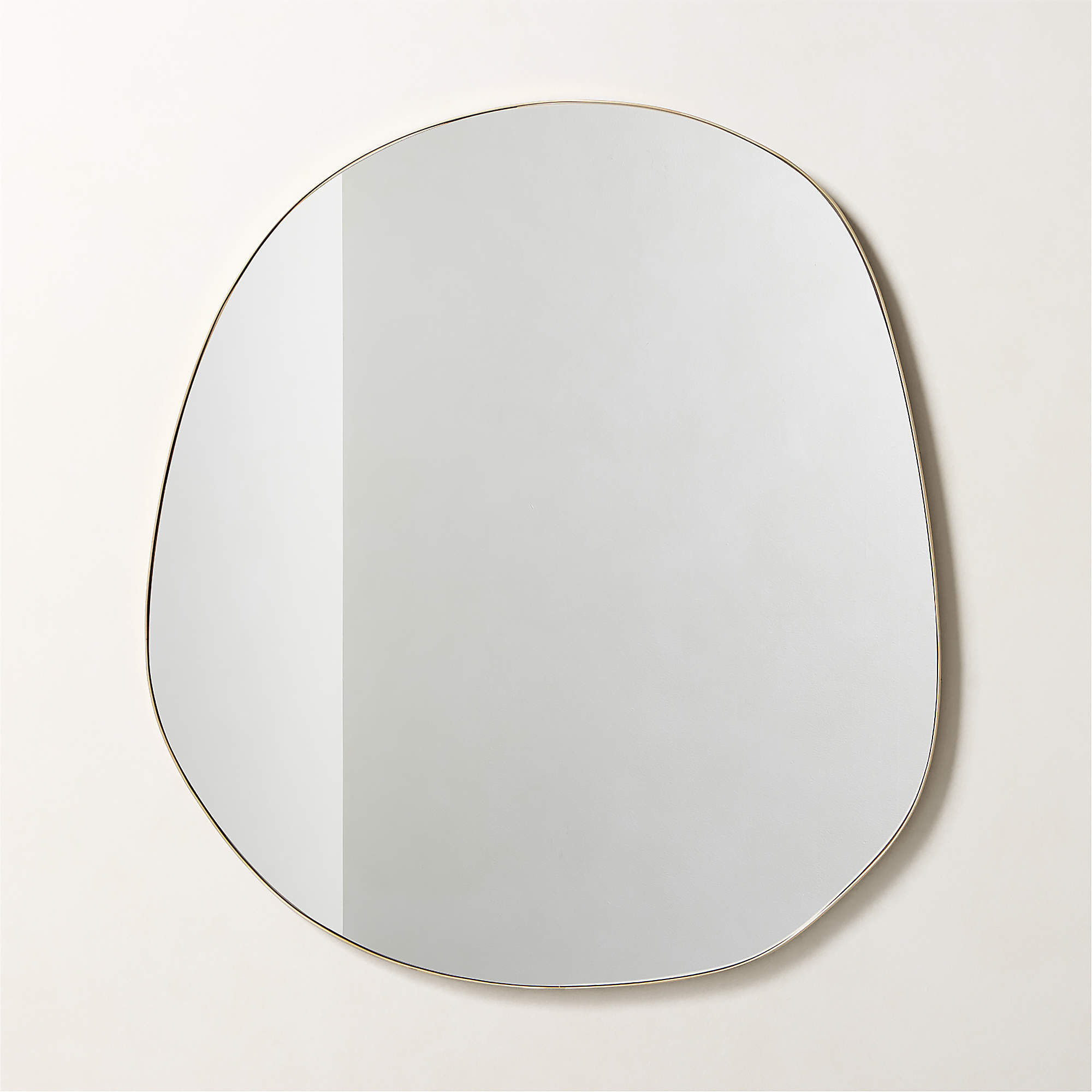 Navone Unlacquered Brass Wall Mirror 36''x32'' + Reviews | CB2 | CB2