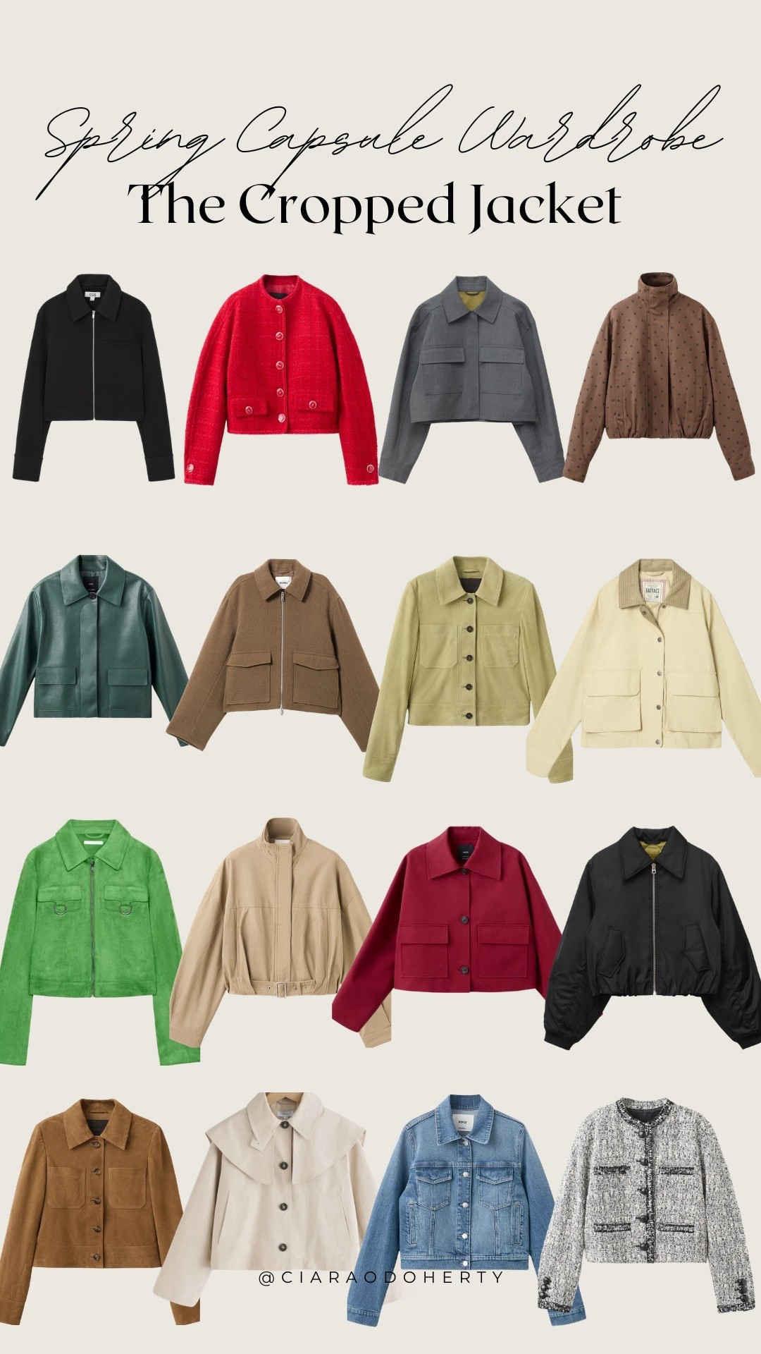 Spring Capsule Wardrobe: The Cropped Jacket

Next, Sezane, & other stories, m&s, h&m, arket, mango, cos, Zara, cropped jacket, spring new in

#LTKireland #LTKeurope #LTKspring