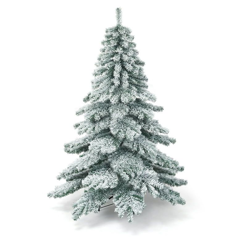 Costway 6Ft Snow Flocked Artificial Christmas Tree PVC Hinged Alaskan Pine Tree Holiday | Walmart (US)
