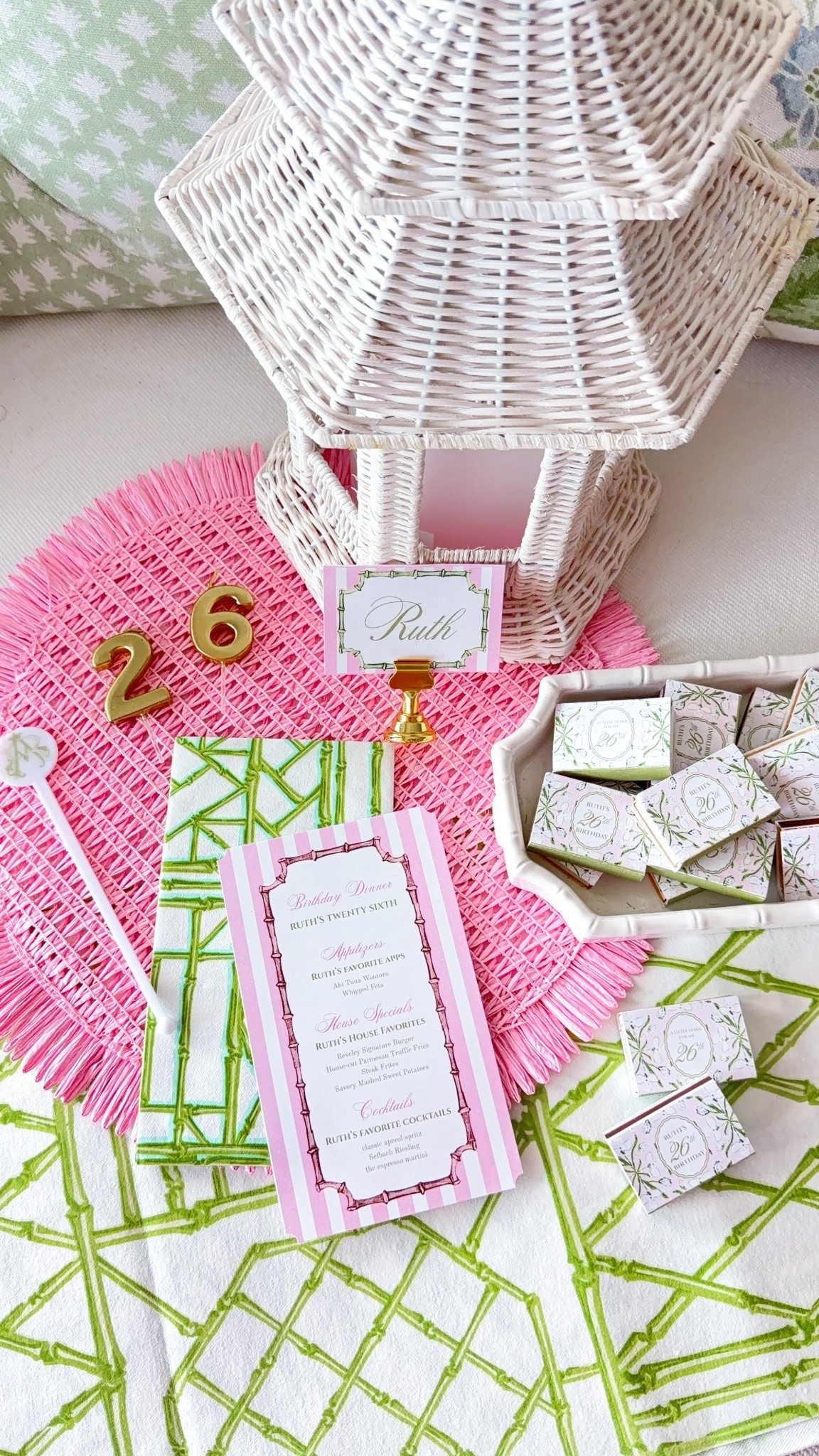 Palm Royale Birthday Dinner Tablescape 