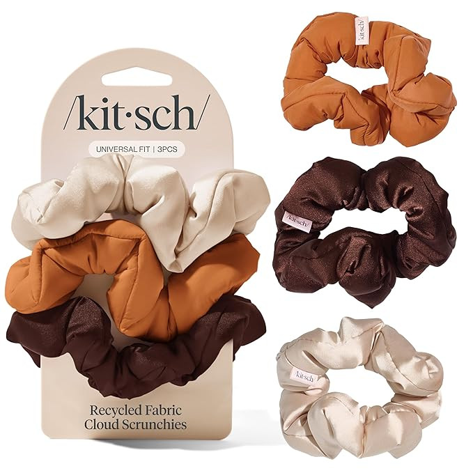 Kitsch Scrunchies for Women - No Crease Hair Ties No Damage | Soft Polyester Scrunchies for All H... | Amazon (US)