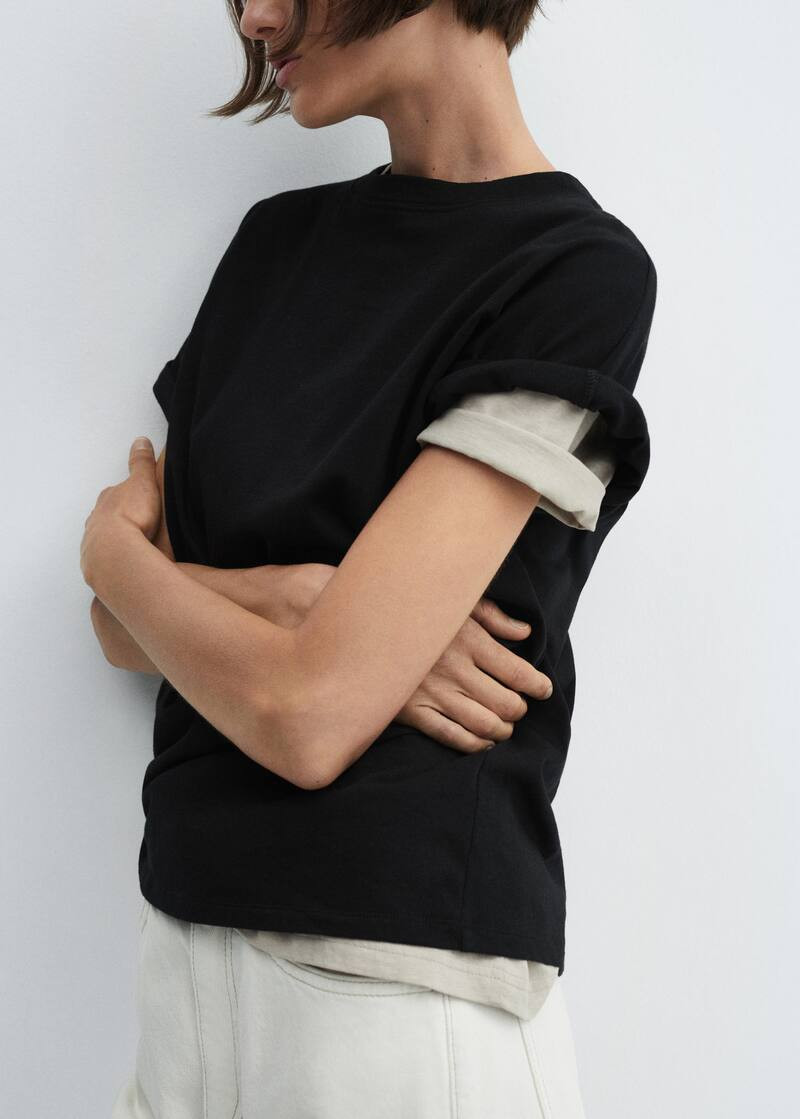 Short-sleeved cotton t-shirt -  Women | Mango United Kingdom | MANGO (UK)